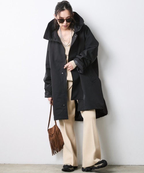 CHIC STYLE（シックスタイル）の「フーディロングブルゾン＜大きいサイズ有＞シックスタイル（ブルゾン・レディース・ブラウン/ブラック・3L/LL/L/M/5L/4L）」の19枚目の写真