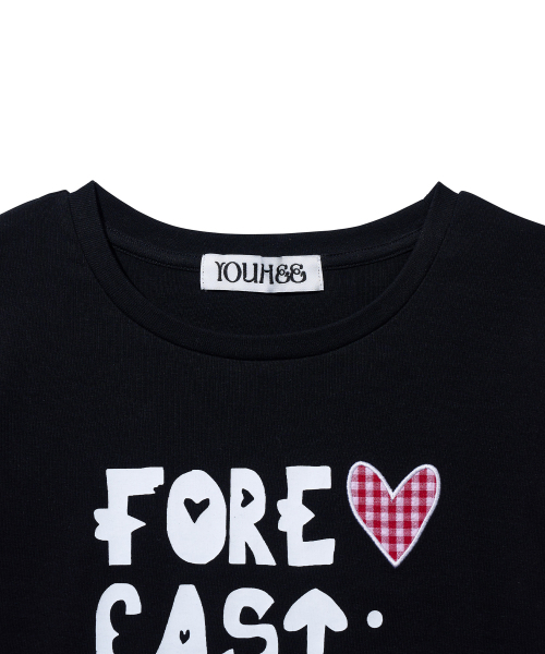 YOUHEE(ユヒ)の「FORECAST CROP T-SHIRTS_BLACK(Tシャツ/カットソー・レディース・その他・FREE)」の4枚目の写真