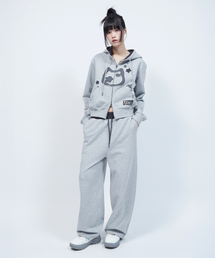 スターモチーフポイントストリングスウェットパンツGREY