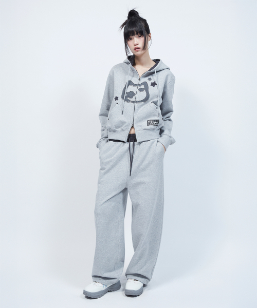 LMR（エルエムアール）の「スターモチーフポイントストリングスウェットパンツGREY（スウェットパンツ・レディース・チャコールグレー・SMALL/MEDIUM/LARGE）」の9枚目の写真