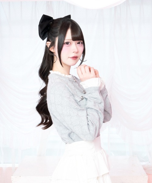 LAFARY(ラファリー)の「モノグラムニットトップス(Tシャツ/カットソー・レディース・ホワイト/グレー/ピンク・FREE)」の8枚目の写真
