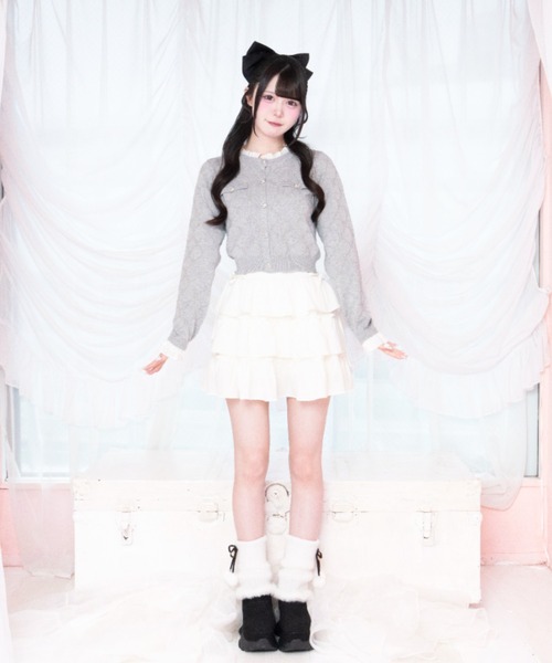 LAFARY(ラファリー)の「モノグラムニットトップス(Tシャツ/カットソー・レディース・ホワイト/グレー/ピンク・FREE)」の11枚目の写真