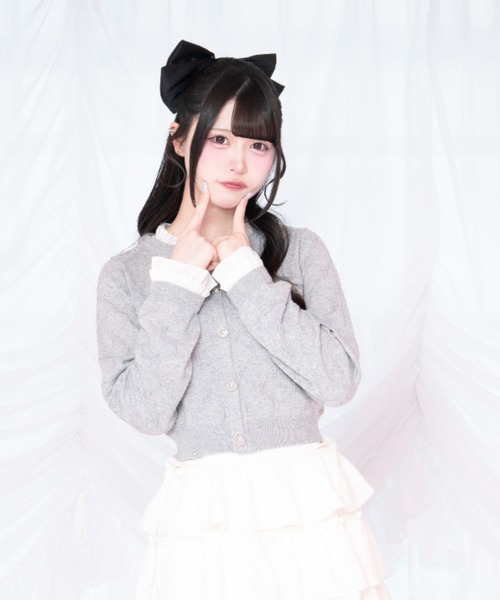 LAFARY(ラファリー)の「モノグラムニットトップス(Tシャツ/カットソー・レディース・ホワイト/グレー/ピンク・FREE)」の13枚目の写真