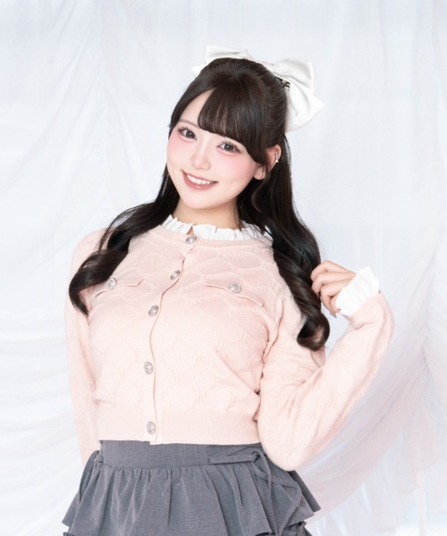 LAFARY(ラファリー)の「モノグラムニットトップス(Tシャツ/カットソー・レディース・ホワイト/グレー/ピンク・FREE)」の15枚目の写真