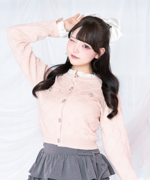 LAFARY(ラファリー)の「モノグラムニットトップス(Tシャツ/カットソー・レディース・ホワイト/グレー/ピンク・FREE)」の18枚目の写真
