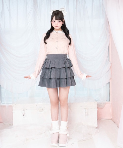 LAFARY(ラファリー)の「モノグラムニットトップス(Tシャツ/カットソー・レディース・ホワイト/グレー/ピンク・FREE)」の21枚目の写真