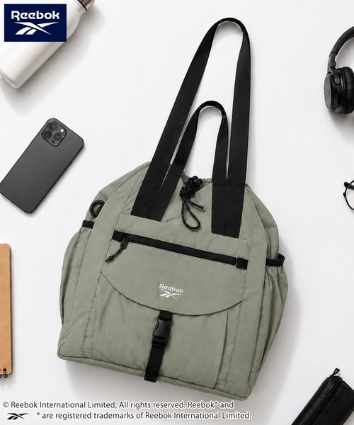 Reebok(リーボック)の「【Reebok リーボック】ナイロントートバッグ ショルダーバッグ ドローコード(トートバッグ・メンズ・ブラック/クリーム・FREE)」の10枚目の写真