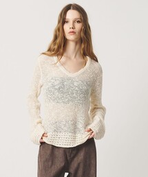 <ATTISESSION>メッシュ Uネック ニット Ⅱ