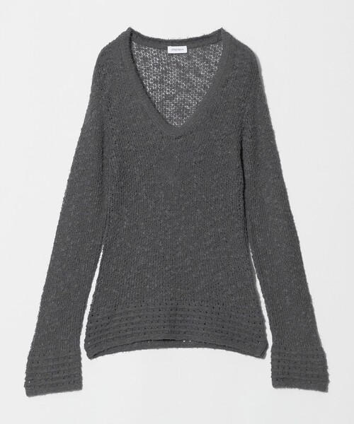 ATTISESSION(アティセッション)の「<ATTISESSION>メッシュ Uネック ニット Ⅱ(ニット/セーター・レディース・ダークグレー/オフホワイト・FREE)」の11枚目の写真