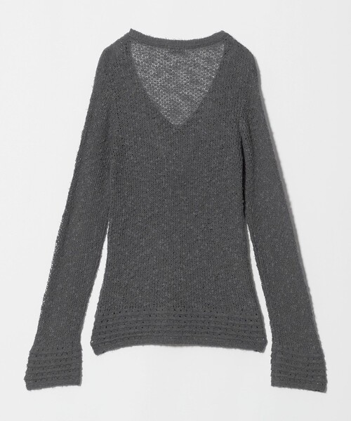 ATTISESSION(アティセッション)の「<ATTISESSION>メッシュ Uネック ニット Ⅱ(ニット/セーター・レディース・ダークグレー/オフホワイト・FREE)」の12枚目の写真