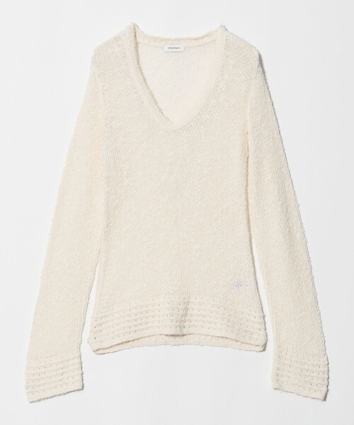 ATTISESSION(アティセッション)の「<ATTISESSION>メッシュ Uネック ニット Ⅱ(ニット/セーター・レディース・ダークグレー/オフホワイト・FREE)」の16枚目の写真