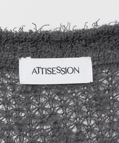ATTISESSION(アティセッション)の「<ATTISESSION>メッシュ Uネック ニット Ⅱ(ニット/セーター・レディース・ダークグレー/オフホワイト・FREE)」の19枚目の写真