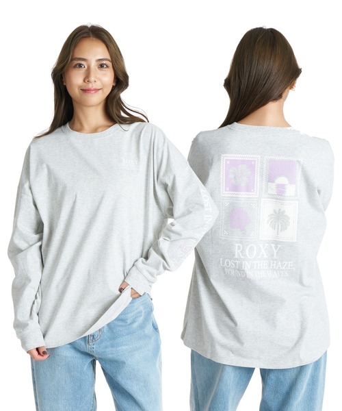 ROXY(ロキシー)の「ROXY HAZE & WAVES 袖プリント機能性Tシャツ 長袖 ロンT /抗菌防臭 【2026年秋冬モデル】(Tシャツ/カットソー・レディース・ブラック系その他/グレー/ナチュラル/ネイビー・SMALL/MEDIUM/LARGE)」の2枚目の写真