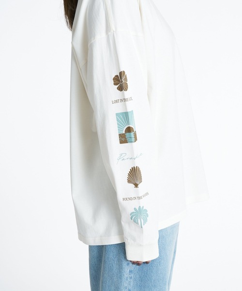 ROXY(ロキシー)の「ROXY HAZE & WAVES 袖プリント機能性Tシャツ 長袖 ロンT /抗菌防臭 【2026年秋冬モデル】(Tシャツ/カットソー・レディース・ブラック系その他/グレー/ナチュラル/ネイビー・SMALL/MEDIUM/LARGE)」の14枚目の写真