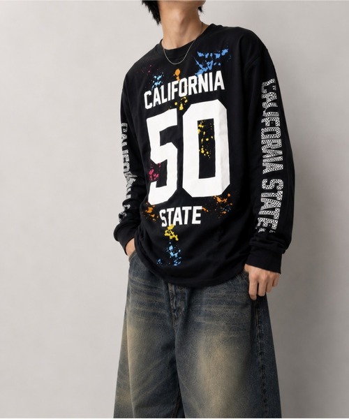 Bling Leads(ブリングリーズ)の「【Bls】 【ZM】【Bling Leads】サーフプリント アソート天竺ロンTEE(Tシャツ/カットソー・メンズ・ホワイト/ライトグレー・FREE)」の4枚目の写真