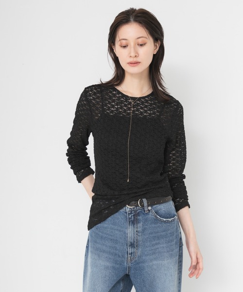 URBAN RESEARCH(アーバンリサーチ)の「ストレッチレースカットソー(Tシャツ/カットソー・レディース・ブラック/オフホワイト・FREE)」の10枚目の写真