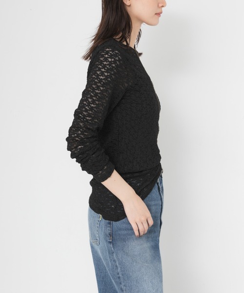 URBAN RESEARCH(アーバンリサーチ)の「ストレッチレースカットソー(Tシャツ/カットソー・レディース・ブラック/オフホワイト・FREE)」の12枚目の写真