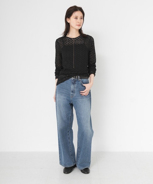 URBAN RESEARCH(アーバンリサーチ)の「ストレッチレースカットソー(Tシャツ/カットソー・レディース・ブラック/オフホワイト・FREE)」の14枚目の写真