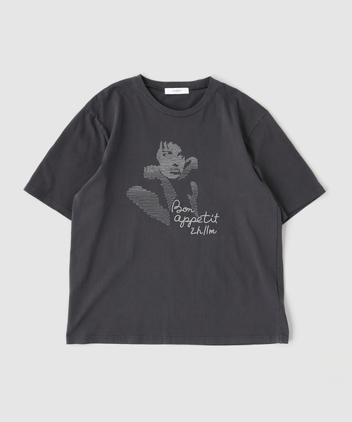 B.C STOCK(ベーセーストック)の「ウェーブエンブロイダリーTシャツ(Tシャツ/カットソー・メンズ・ブラック/ネイビー/アイボリー・LARGE/MEDIUM)」の1枚目の写真