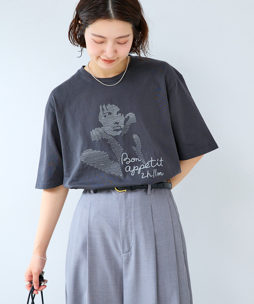 B.C STOCK(ベーセーストック)の「ウェーブエンブロイダリーTシャツ(Tシャツ/カットソー・メンズ・ブラック/ネイビー/アイボリー・LARGE/MEDIUM)」の8枚目の写真