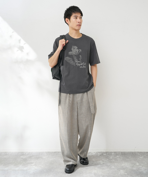 B.C STOCK(ベーセーストック)の「ウェーブエンブロイダリーTシャツ(Tシャツ/カットソー・メンズ・ブラック/ネイビー/アイボリー・LARGE/MEDIUM)」の11枚目の写真