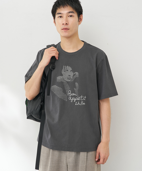 B.C STOCK(ベーセーストック)の「ウェーブエンブロイダリーTシャツ(Tシャツ/カットソー・メンズ・ブラック/ネイビー/アイボリー・LARGE/MEDIUM)」の15枚目の写真