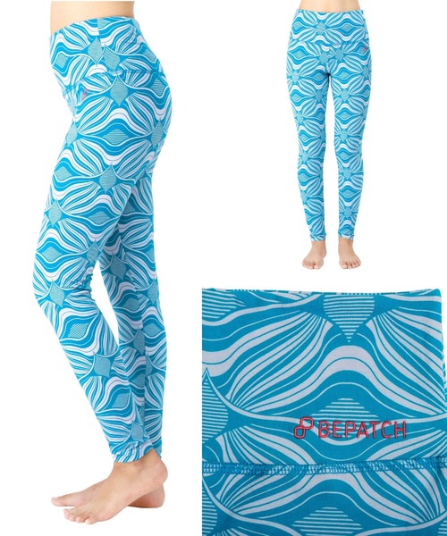 OLD BETTY'S（オールドベティーズ）の「BEPATCH ﾖｶﾞﾊﾟﾝﾂ (ﾊｲｳｴｽﾄ柄)（レギンス/スパッツ・レディース・黄緑系/グリーン/ブルー/ターコイズブルー/ベージュ/ローズ系1・FREE）」の4枚目の写真