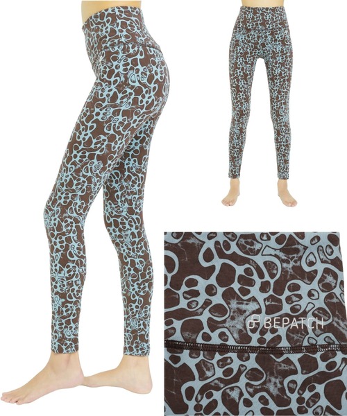 OLD BETTY'S（オールドベティーズ）の「BEPATCH ﾖｶﾞﾊﾟﾝﾂ (ﾊｲｳｴｽﾄ柄)（レギンス/スパッツ・レディース・黄緑系/グリーン/ブルー/ターコイズブルー/ベージュ/ローズ系1・FREE）」の2枚目の写真