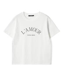 レディース LA MOUR レタリングTシャツ (アイボリー) (HC5STA3)