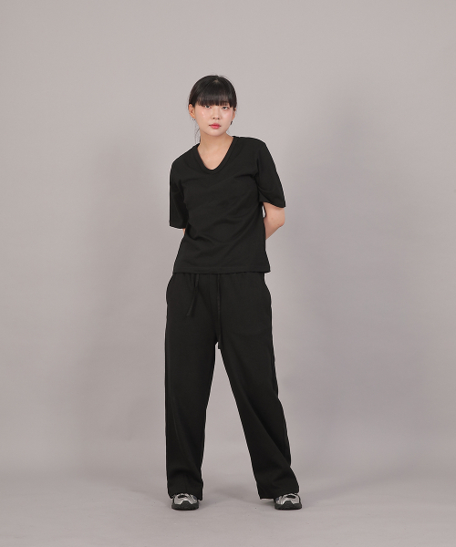 SAINTCREW(セントクルー)の「ミニマル16sコットンVネック半袖TシャツSVR-8A07ブラック(Tシャツ/カットソー・レディース・その他・FREE)」の9枚目の写真