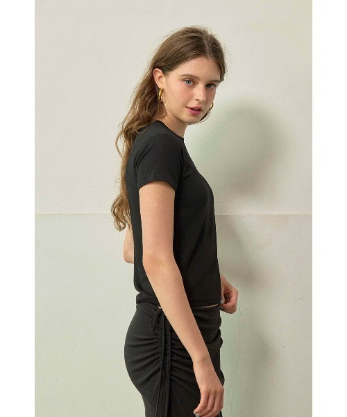 ALEXIA STAM(アリシアスタン)の「Soft Essential Tee /コンパクトTシャツ(Tシャツ/カットソー・レディース・グレー/ブラウン/ブラック/ホワイト・L/M/S)」の10枚目の写真