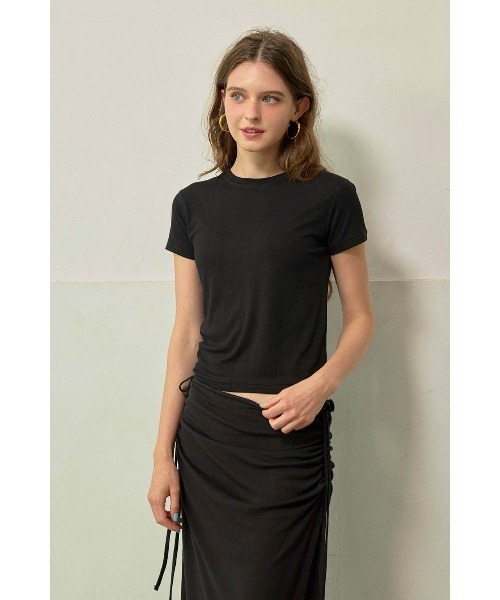ALEXIA STAM(アリシアスタン)の「Soft Essential Tee /コンパクトTシャツ(Tシャツ/カットソー・レディース・グレー/ブラウン/ブラック/ホワイト・L/M/S)」の11枚目の写真