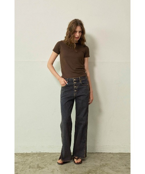 ALEXIA STAM(アリシアスタン)の「Soft Essential Tee /コンパクトTシャツ(Tシャツ/カットソー・レディース・グレー/ブラウン/ブラック/ホワイト・L/M/S)」の16枚目の写真