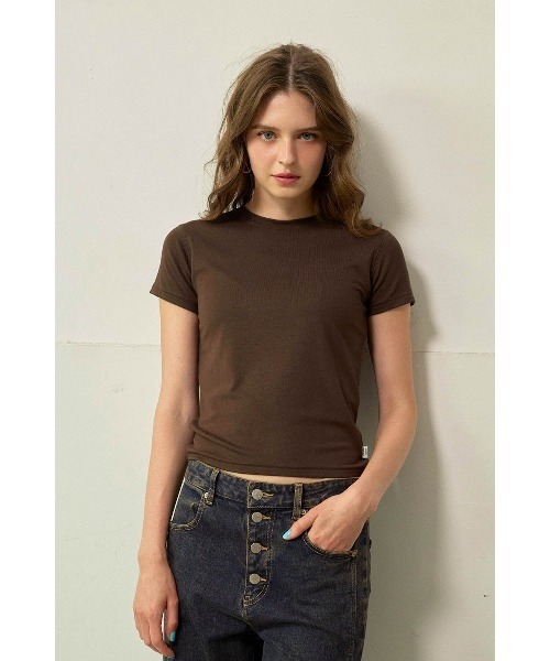 ALEXIA STAM(アリシアスタン)の「Soft Essential Tee /コンパクトTシャツ(Tシャツ/カットソー・レディース・グレー/ブラウン/ブラック/ホワイト・L/M/S)」の20枚目の写真