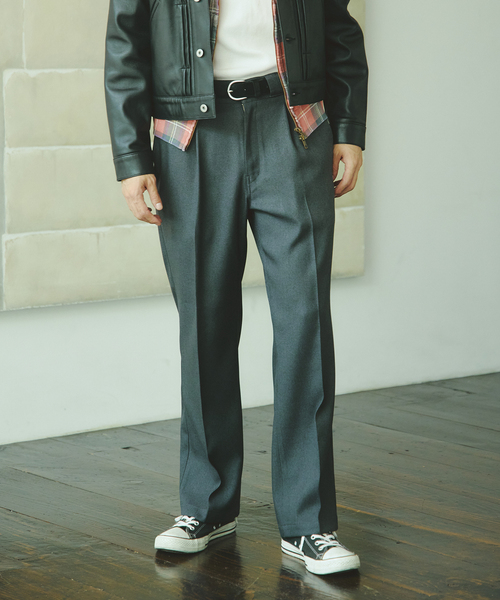 JOURNAL STANDARD(ジャーナルスタンダード)の「ナロー ヘム カット スラックス(スラックス・メンズ・ブラック/グレー/ブラック系その他・MEDIUM/LARGE)」の1枚目の写真