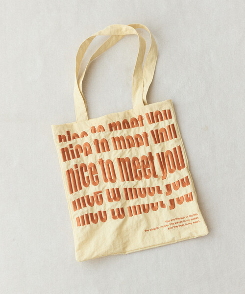 Firsthand(ファーストハンド)の「Firsthand/ファーストハンド Embroidered Message Tote【限定展開】 / 刺繍 メッセージ メッセージ トート(トートバッグ・レディース・イエロー/ピンク/ネイビー/ブラウン・ONE SIZE)」の5枚目の写真