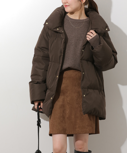 JOURNAL STANDARD relume(ジャーナルスタンダード レリューム)の「撥水スタンドカラーダウン(ダウンジャケット/コート・レディース・ブラック/ブラウン/ホワイト系その他・38/36)」の3枚目の写真