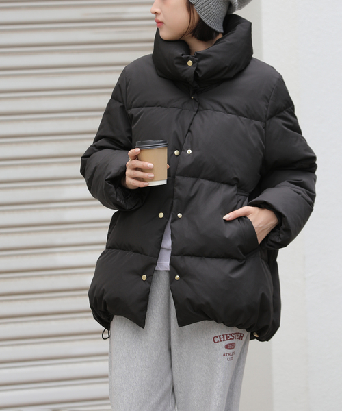 JOURNAL STANDARD relume(ジャーナルスタンダード レリューム)の「撥水スタンドカラーダウン(ダウンジャケット/コート・レディース・ブラック/ブラウン/ホワイト系その他・38/36)」の1枚目の写真