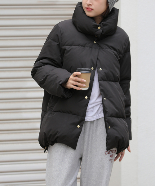 JOURNAL STANDARD relume(ジャーナルスタンダード レリューム)の「撥水スタンドカラーダウン(ダウンジャケット/コート・レディース・ブラック/ブラウン/ホワイト系その他・38/36)」の8枚目の写真