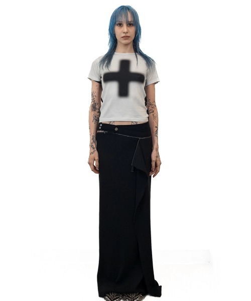 L.H.P(エルエイチピー)の「DOGMA EHKS/ドグマエークス/CROSS CROP SHORT SLEEVE(Tシャツ/カットソー・レディース・ブラック/グレー・F)」の13枚目の写真