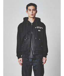 Rivet Zip-Up Hoodie Black