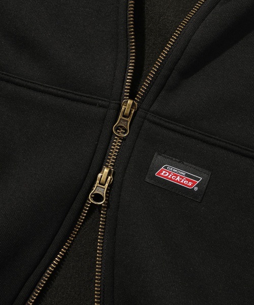 Dickies(ディッキーズ)の「【GENUINE DICKIES/ジェニュインディッキーズ】フードファー裏起毛ワンポイントロゴ刺繍フルZIPパーカー(パーカー・メンズ・ブラック/カモフラージュ/オートミール・M/L/XL)」の7枚目の写真