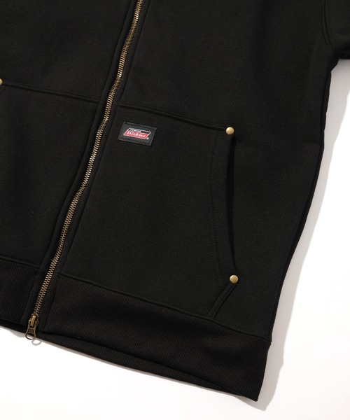 Dickies(ディッキーズ)の「【GENUINE DICKIES/ジェニュインディッキーズ】フードファー裏起毛ワンポイントロゴ刺繍フルZIPパーカー(パーカー・メンズ・ブラック/カモフラージュ/オートミール・M/L/XL)」の9枚目の写真