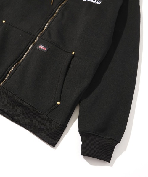 Dickies(ディッキーズ)の「【GENUINE DICKIES/ジェニュインディッキーズ】フードファー裏起毛ワンポイントロゴ刺繍フルZIPパーカー(パーカー・メンズ・ブラック/カモフラージュ/オートミール・M/L/XL)」の10枚目の写真