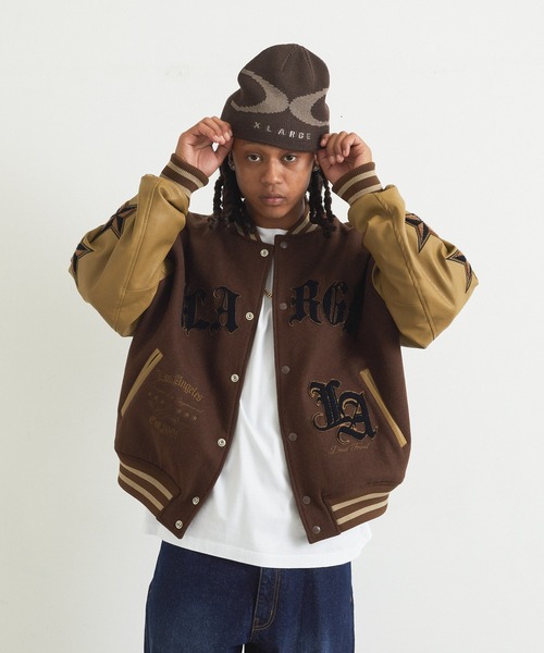XLARGE(エクストララージ)の「VARSITY JACKET(ブルゾン・メンズ・アッシュ/ブラウン/ネイビー/ブラック・L/XL/M/S)」の3枚目の写真