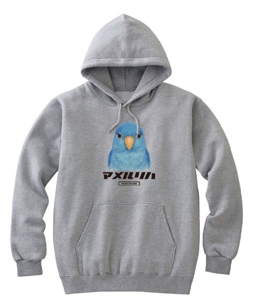 Moftique(モフティック)の「Moftique(モフティック) プルパーカー スウェット 裏毛 マメルリハ 鳥 ペット アニマル プリント トップス レディース ユニセックス(パーカー・レディース・ヘザーグレー/ホワイト/ブラック・S/XS)」の3枚目の写真
