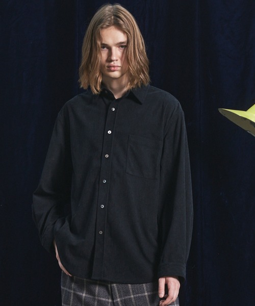 MAISON SPECIAL（メゾンスペシャル）の「《UNISEX》11Waleコーデュロイプライムオーバーレギュラーカラーシャツ/11Wale Corduroy Prime-Over Regular Collar Shirt【MAISON SPECIAL/メゾンスペシャル】（シャツ/ブラウス・メンズ・ブラック/ピンク/ブラウン/グレイッシュベージュ・0/1/2）」の2枚目の写真