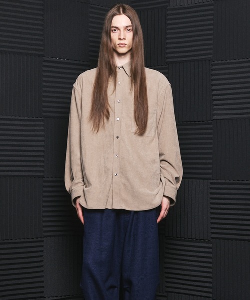 MAISON SPECIAL（メゾンスペシャル）の「《UNISEX》11Waleコーデュロイプライムオーバーレギュラーカラーシャツ/11Wale Corduroy Prime-Over Regular Collar Shirt【MAISON SPECIAL/メゾンスペシャル】（シャツ/ブラウス・メンズ・ブラック/ピンク/ブラウン/グレイッシュベージュ・0/1/2）」の18枚目の写真
