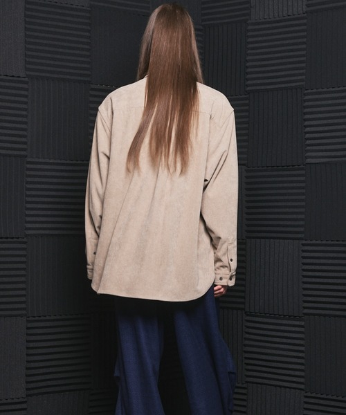 MAISON SPECIAL（メゾンスペシャル）の「《UNISEX》11Waleコーデュロイプライムオーバーレギュラーカラーシャツ/11Wale Corduroy Prime-Over Regular Collar Shirt【MAISON SPECIAL/メゾンスペシャル】（シャツ/ブラウス・メンズ・ブラック/ピンク/ブラウン/グレイッシュベージュ・0/1/2）」の16枚目の写真