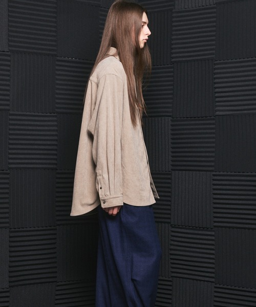 MAISON SPECIAL（メゾンスペシャル）の「《UNISEX》11Waleコーデュロイプライムオーバーレギュラーカラーシャツ/11Wale Corduroy Prime-Over Regular Collar Shirt【MAISON SPECIAL/メゾンスペシャル】（シャツ/ブラウス・メンズ・ブラック/ピンク/ブラウン/グレイッシュベージュ・0/1/2）」の17枚目の写真